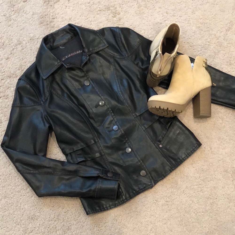 Faux Leather Moto Jacket